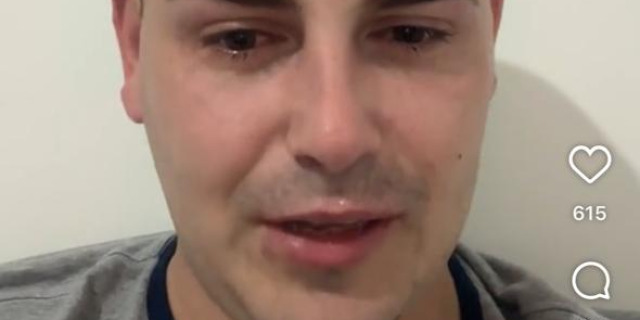 Luan Varnier chora em vídeo. Luan Varnier chora em vídeo.