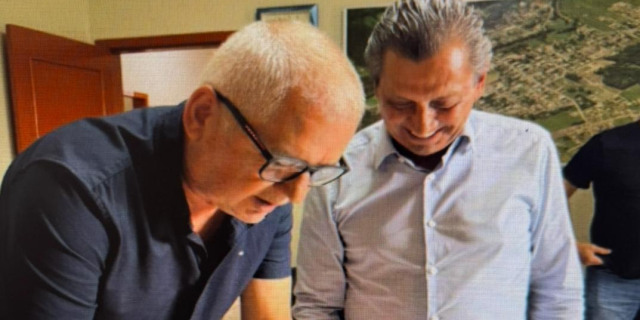 Edésio Spillere, vice-prefeito de Nova Veneza e deputado Júlio Garcia no dia 17/10/2025.