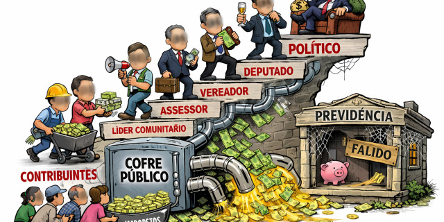 O dinheiro sobe a escada do poder enquanto o contribuinte fica no térreo.