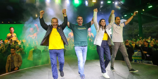 Flávio Bolsonaro em Florianópolis.