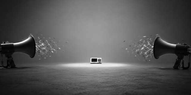 Muito ruído. Pouca proposta. Imagem ilustrativa: IA/OpenAI. Muito ruído. Pouca proposta. Imagem ilustrativa: IA/OpenAI.