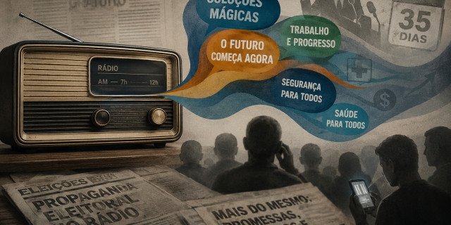No rádio, mudam as vozes. As promessas, nem tanto.